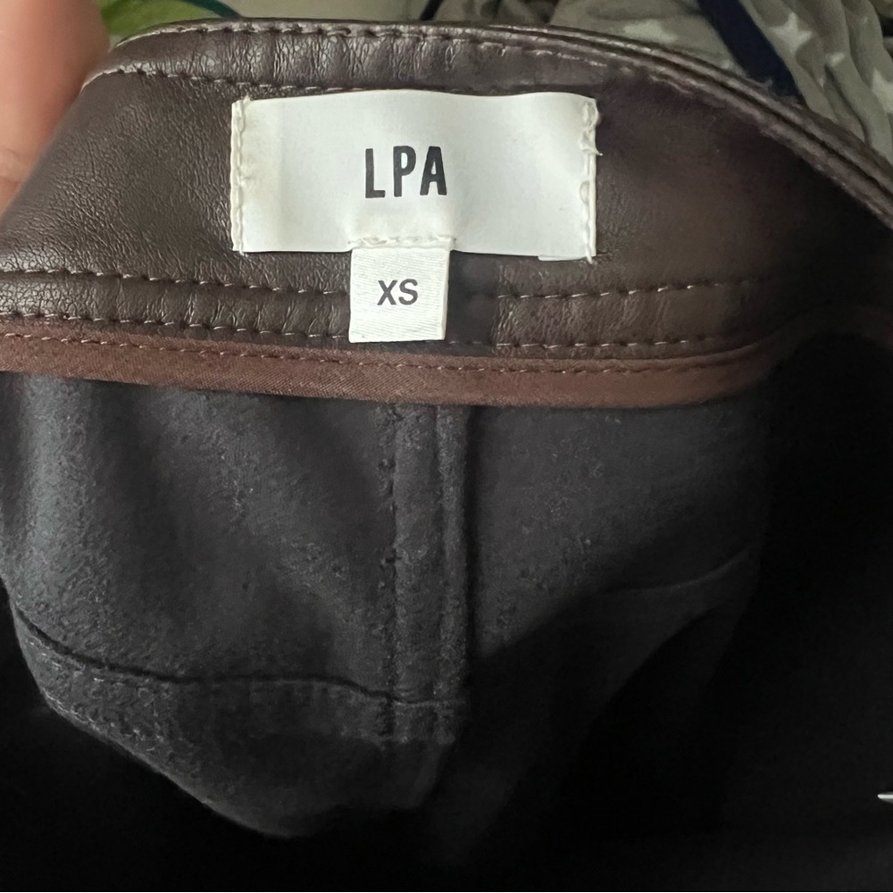 LPA Germano Faux Leather Cargo Pant in Dark Chocolate SIZE XS - Picture 11 of 11